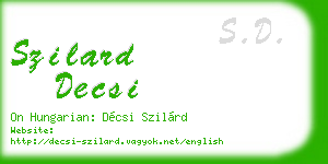 szilard decsi business card