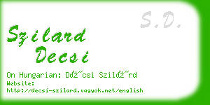 szilard decsi business card